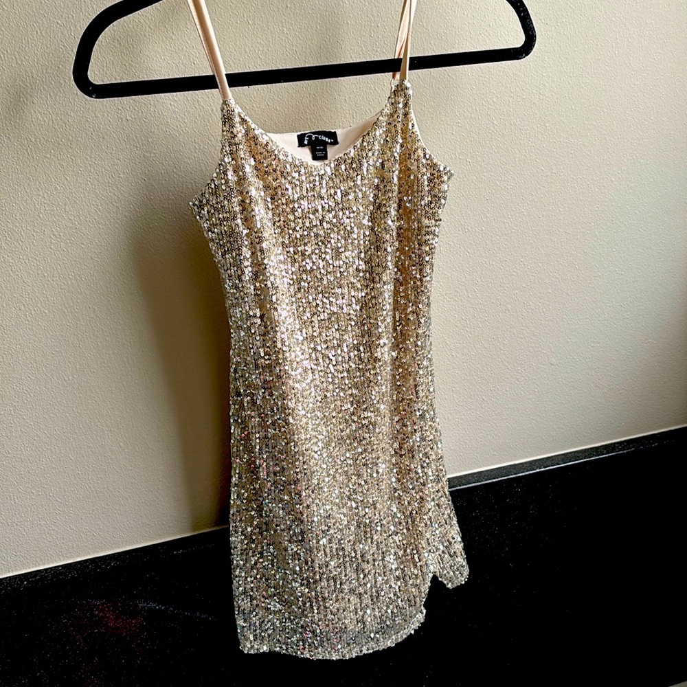 Girls medium spaghetti strap sequin dress